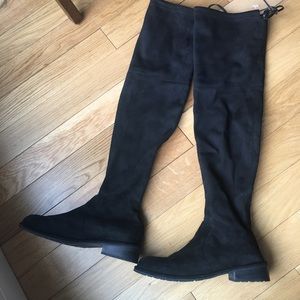 Stuart Weitzman Over the Knee Boot in Black Suede